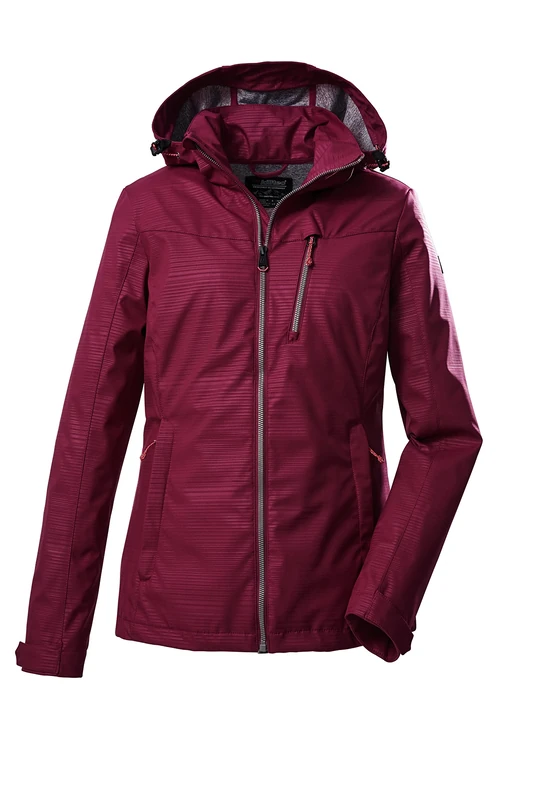 Killtec KOS 91 WMN SFTSHLL JCKT 39141-000 Women's Softshell Outdoor Jacket with Zip-Off Hood Dark Pink Size 8