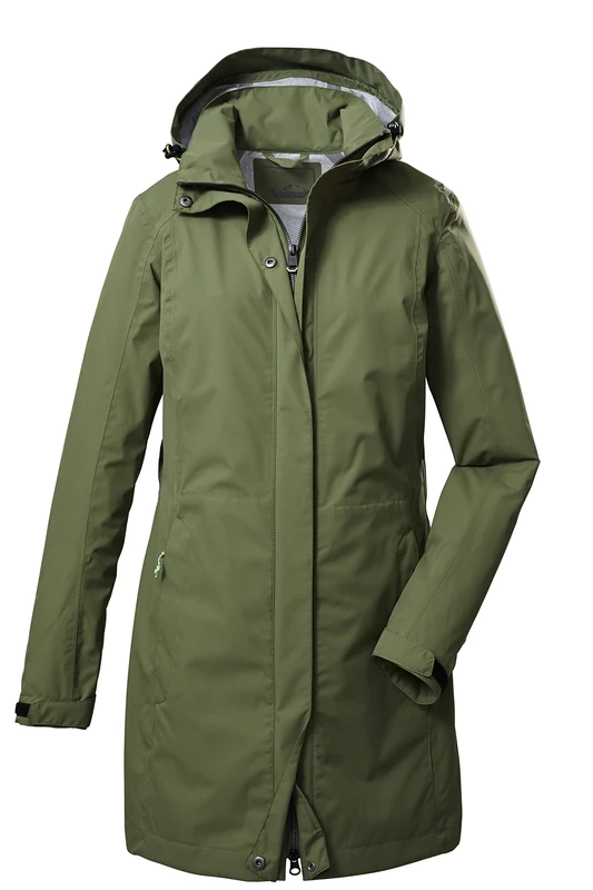 Killtec KOS 93 WMN PRK 39143-000 Women's 2-1/2-Layer Functional Parka/Parka with Zip-Off Hood Olive Size 10, olive