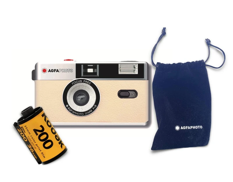 AgfaPhoto Analogue 35 mm Photo Camera Set (Colour Film + Battery)