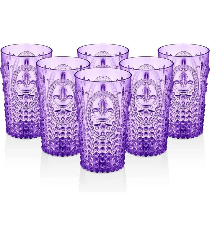 Bastilipo Prisma Purple Medium Polycarbonate Tumbler - Reusable, BPA Free, 400ml Capacity, Dishwasher Safe, Shock Resistant, Ideal for Pool, Outdoor and Party Use