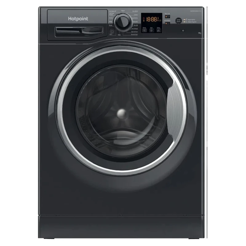 Black 9KG 1400RPM Washing Machine