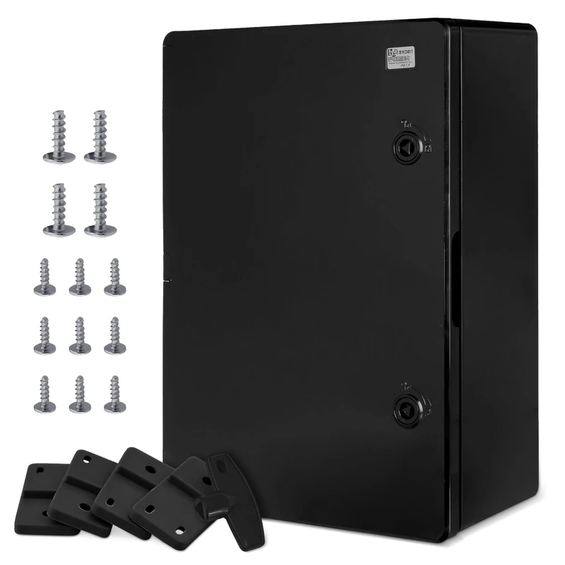 BOXEXPERT® Distribution Box Outdoor Waterproof [ABS Plastic IP65 Housing] Black (Fleet Series) 500 x 350 x 190 mm | Exterior Control Cabinet | Wall Cabinet | Industrial Housing | Empty Housing