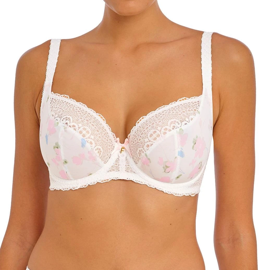 Freya Women's Daydreaming Underwire Plunge Bra, Opaque, Flora White, 34FF