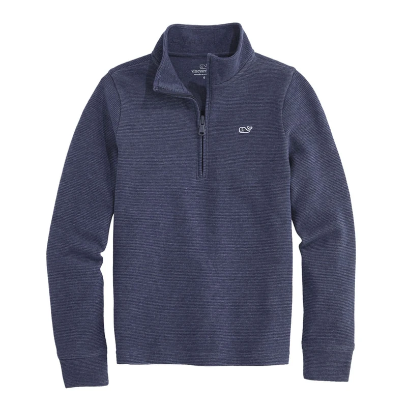 vineyard vines Boys' Saltwater Quarter-Zip, Deep Bay, X-Large - Image 1
