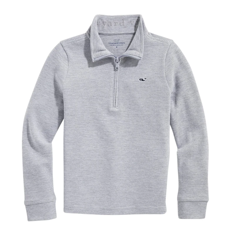 vineyard vines Boys' Saltwater Quarter-Zip, Granite, M