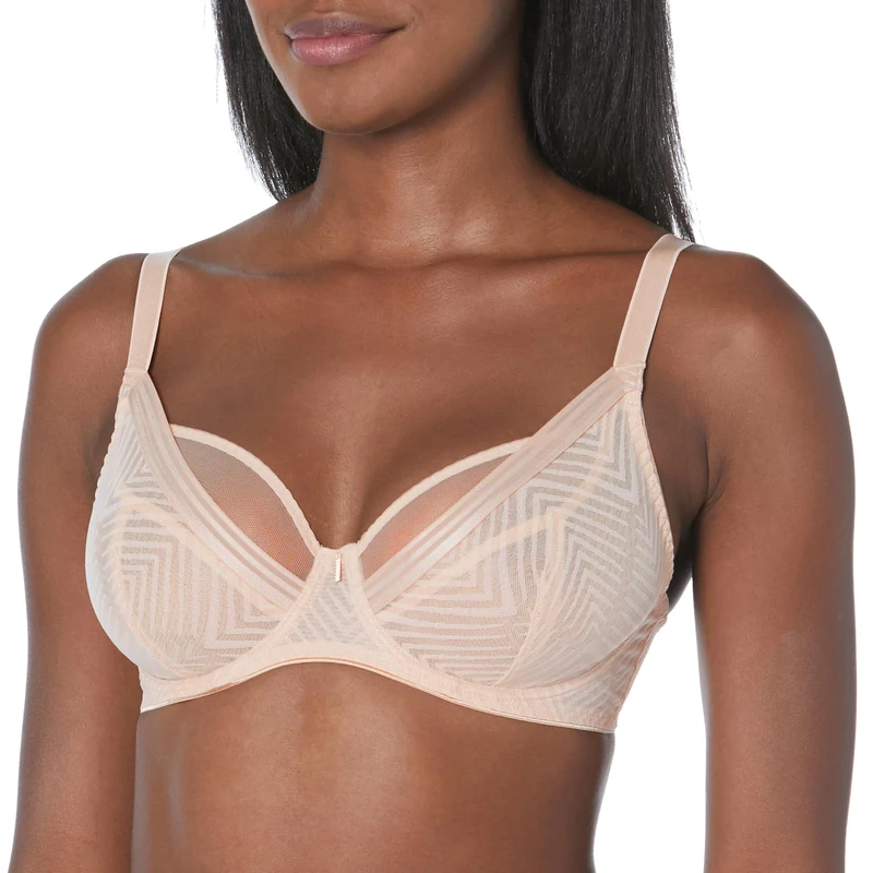 Freya Women's Tailored Underwire High Apex Bra Plunge, Opaque, Natural Beige, 34FF