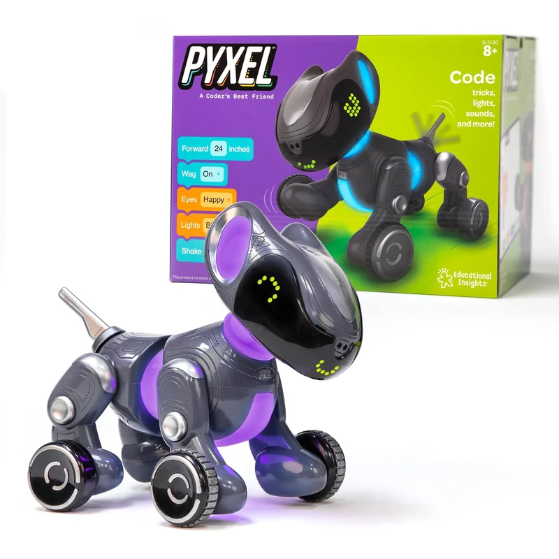 Learning Resources PYXEL Coding Pet Blockly & Python Coding Languages Robotics STEM Programmable Interactive Coding Robot for Kids Gifts for 8 9 10+ Year Old Kids Boys & Girls
