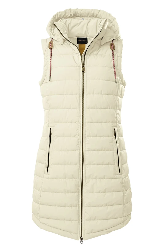 G.I.G.A. DX GS 166 WMN QLTD VST 39341-000 Women's Quilted Functional Vest in Down Look with Zip-Off Hood Champagne 46, champagne