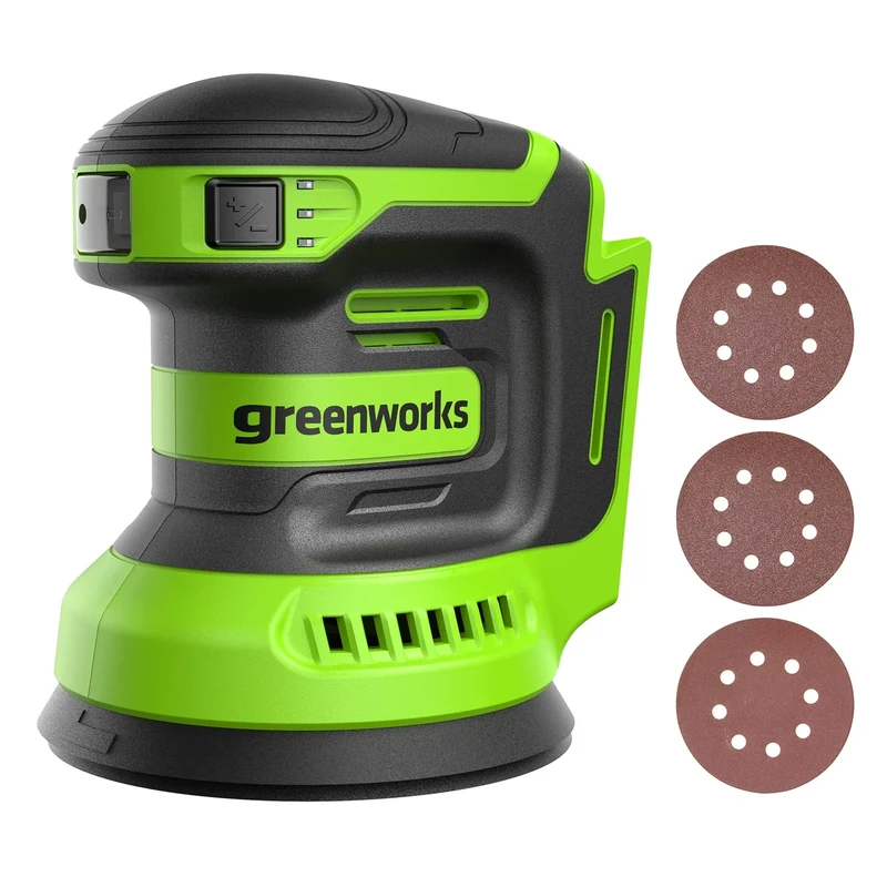 Greenworks 24V Orbital Sander Kit, 5" Random Sander Variable Speed, Tool Only