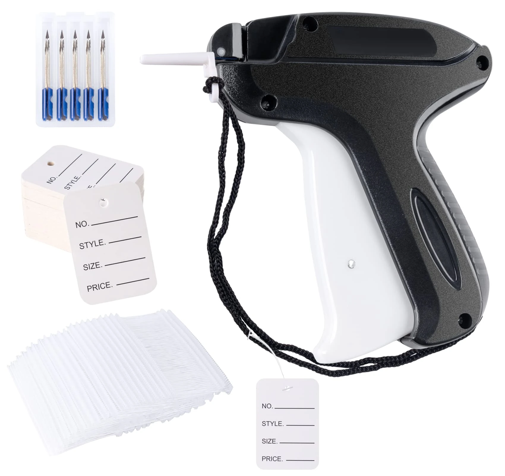 Ilauke Clothes Tagging Gun Kit, Gun with 200 Price Tags & 2000 Fasteners, Replacement Needles, Attach Tags in Seconds (Black)