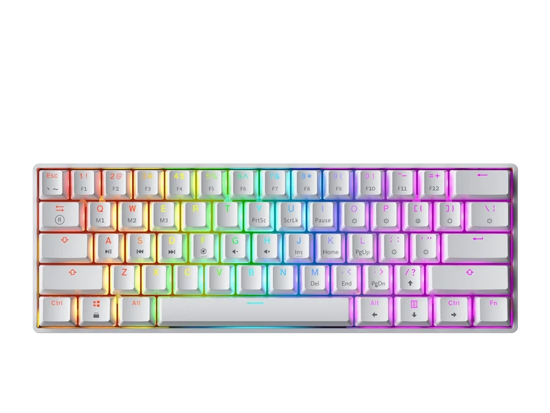 GK61 61-Key Keyboard - RGB Backlit, Gateron Optical Brown Switches