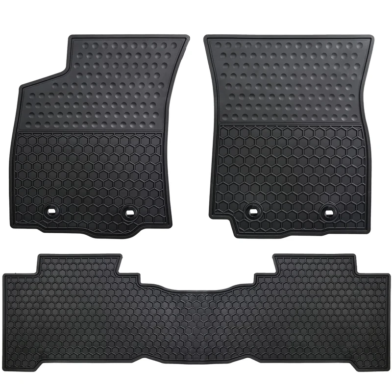 Matericuo Car Floor Mats Custom Fit for Tacoma Double Cab 2018-2023 Black Rubber Auto Liner Mats All Weather Protection Heavy Duty Odorless