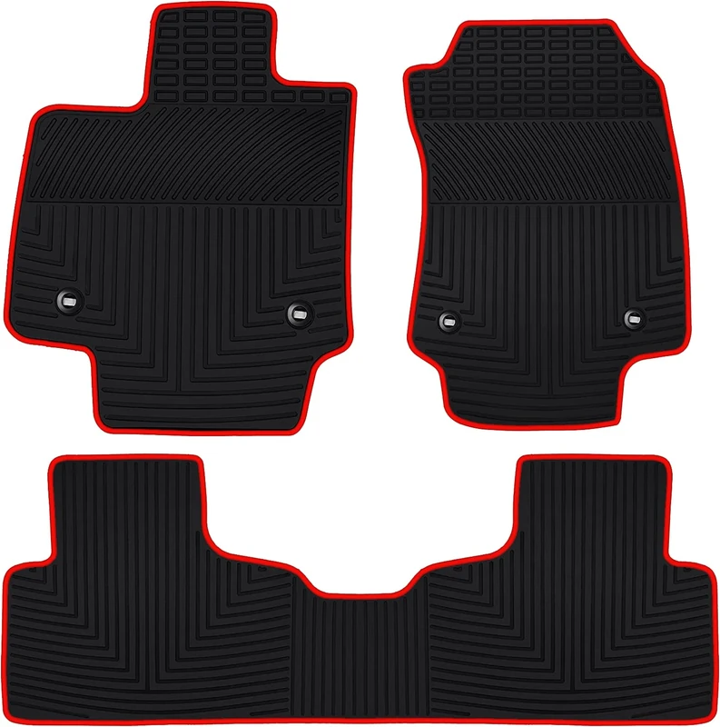 Matericuo Car Floor Mats Custom Fit for Lexus NX250 NX350 NX350h NX450h+ 2022 2023 2024 Black Red Rubber Auto Liner Mats All Weather Protection Heavy Duty Odorless