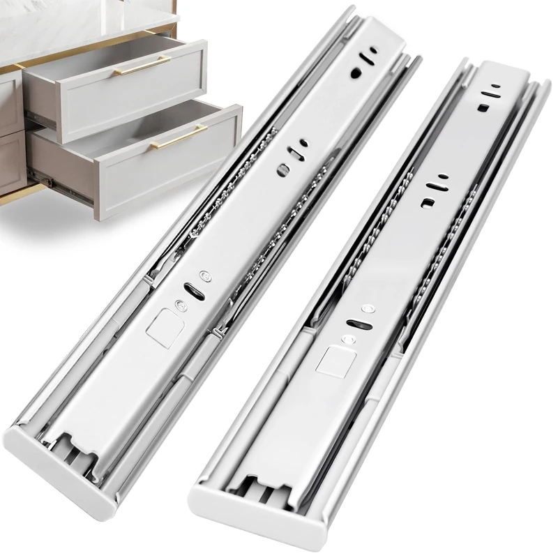 HLC 450mm Soft Close Drawer Runners 6 Pairs Cabinet Drawer Slides Heavy Duty 45kg Load Capacity Full Extension Ball Bearing Self Close Slides for Kitchen Cabinet,Bedstand Drawers,Side Mount(12 Pcaks