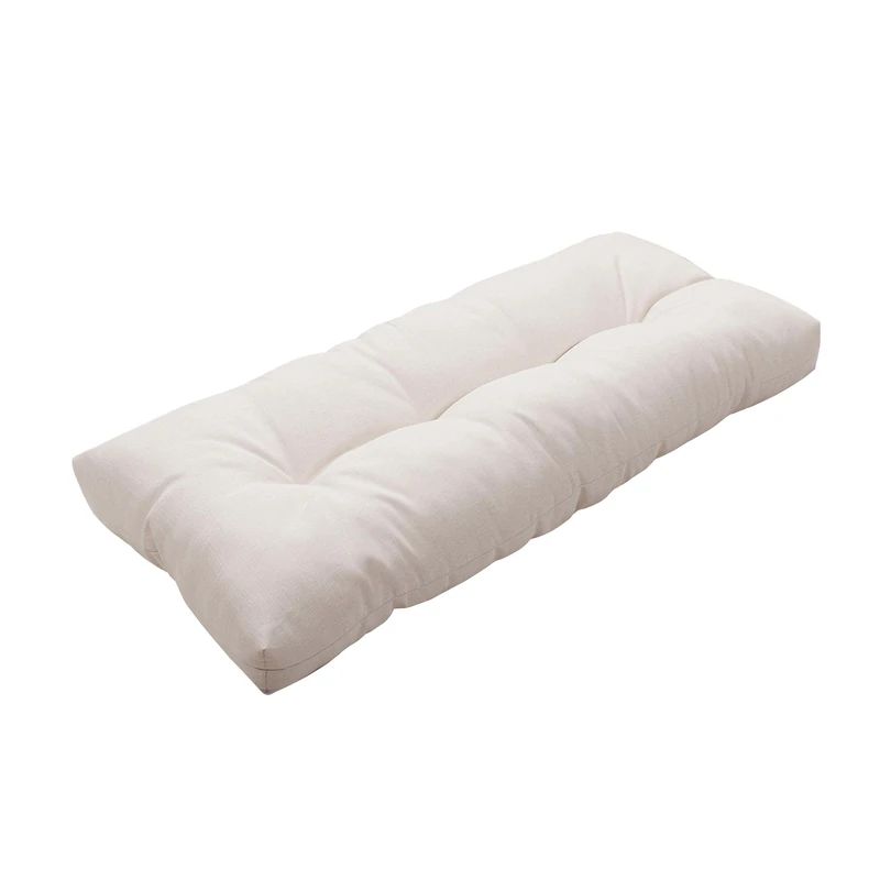 Magpie Fabrics Indoor Outdoor Bench Cushion 45"x18", Non-Slip Tufted Long Seat Pads, Patio Loveseat Cushion for Window, Garden, Swing, Settee - Cream Beige
