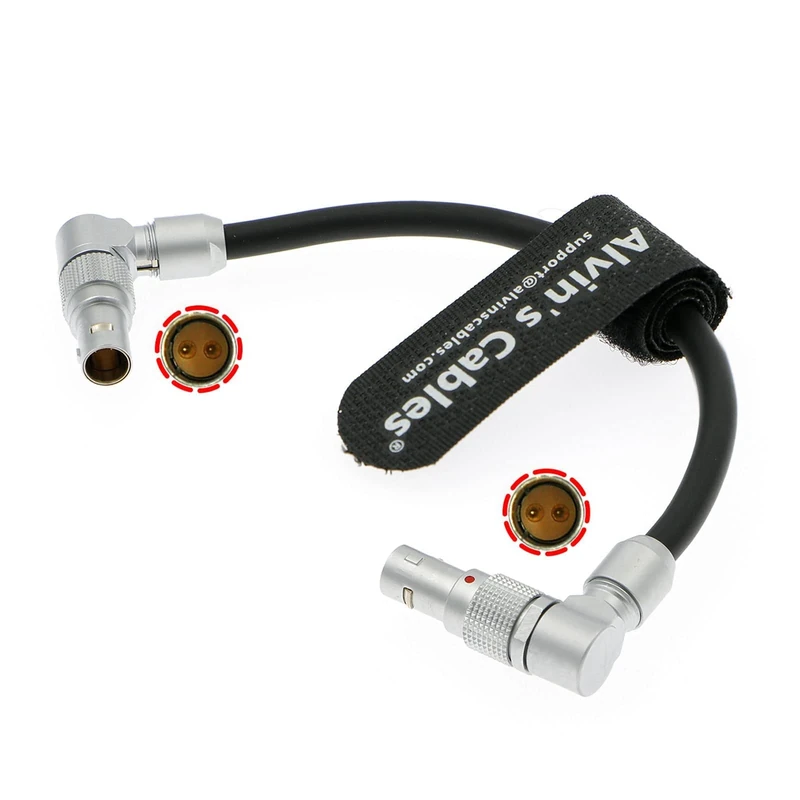 Alvin’s Cables Power Cable for DJI RS2 RS3 Rotatable 2 Pin Male Right Angle to 2 Pin Male for Tilta Float Gimbal Support System 15cm/5.9inches