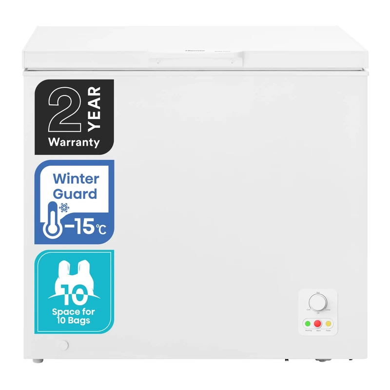 Hisense FC252D4BW1, 198L, Freestanding Chest Freezer, 4 Star Freezer Rating, F Rated in White