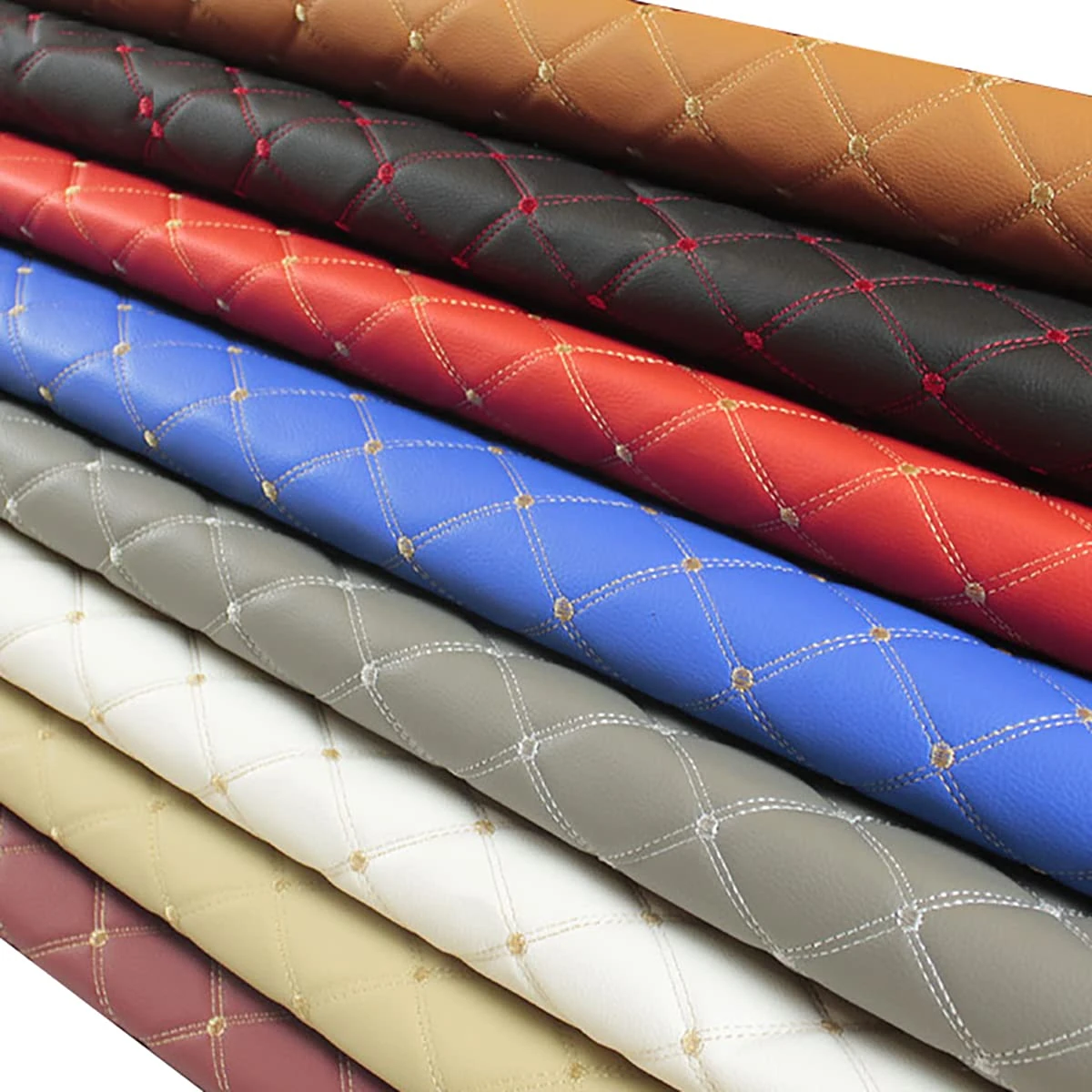 Leather fabric Quilted Vinyl Foam Fabric Faux Leather Upholstery Fabric DIY Craft Sewing Material For Sofa Chairs Car Seats Auto Interior Accessories Auto Headliner Wide(Size:1.6x15m,Color:10 grey)