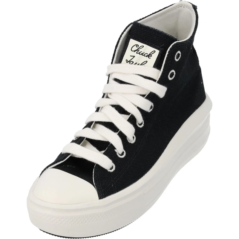 CONVERSE Women's Chuck Taylor All Star Move Sneaker, Black/Natural Ivory/Egret, 5 UK