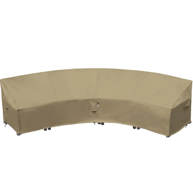 Flexiyard Curved Patio Furniture Cover Corner Sofa Reinforced Waterproof 600D Oxford Half Moon Design Winter Cover 190 (128")