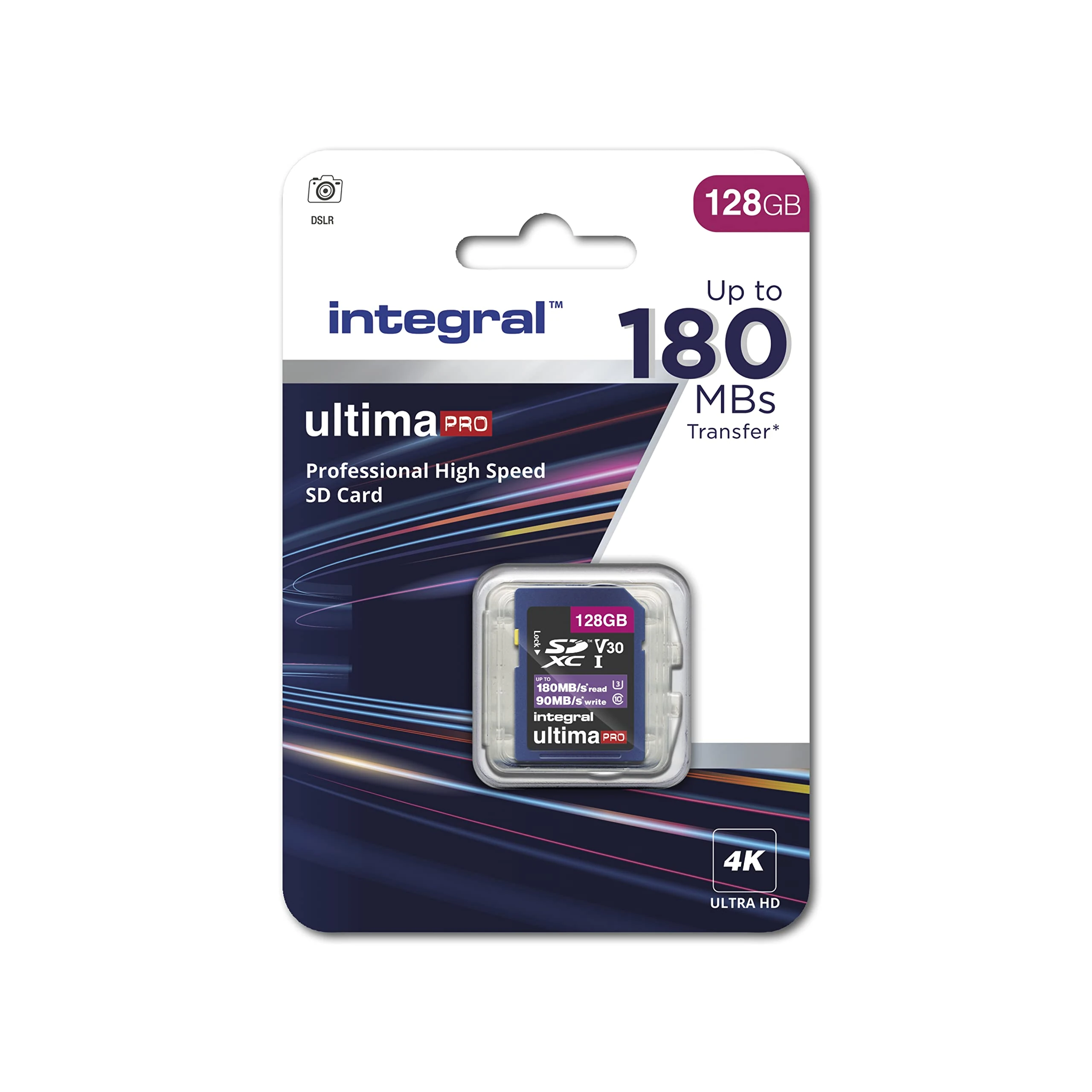 Integral 128GB Card 4K Video Read Speed 180MB/s and Write Speed 90MB/s MicroSDXC A2 C10 U3 UHS-I 180-V30 Micro SD Memory Card