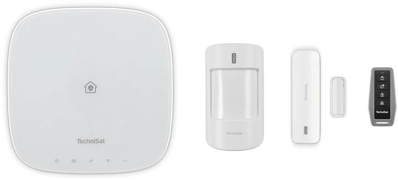 TechniSat TECHNISMART Starter Pack - Alarm System Consisting of Central Unit, Motion Sensor, Door/Window Contact and Remote Control (Backup Battery, Easy Installation, Server in Germany)