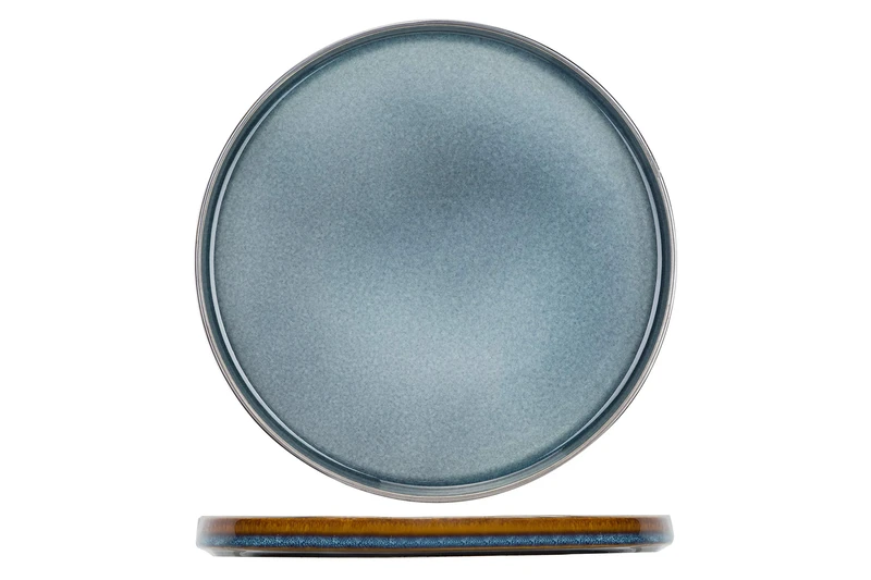 Cosy & Trendy Quintana Flat Plate Diameter 27.5 cm Blue Porcelain Pack of 4