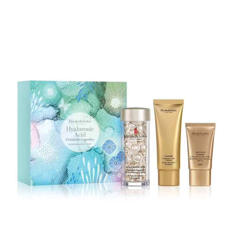 Elizabeth Arden PLUMPING WITH A TWIST Hyaluronic Acid Ceramide Capsules 60-piece Gift Set (Worth £111.60) skincare gifting for women - Image 1