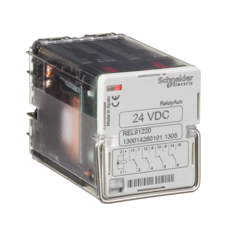 Schneider Electric - RelayAux - Instant Fast Trip Relay - 4C/O - Pick-up Time < 8ms - 24V DC