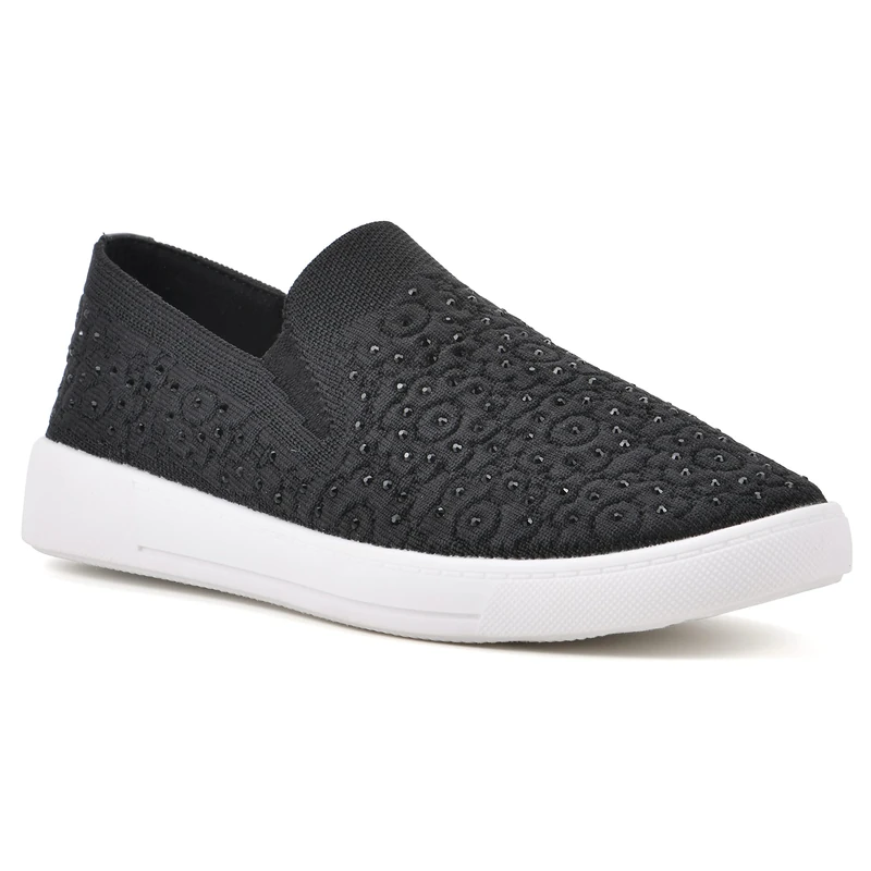 WHITE MOUNTAIN Women's Unit Sneaker, Black/Fabric, 6 UK