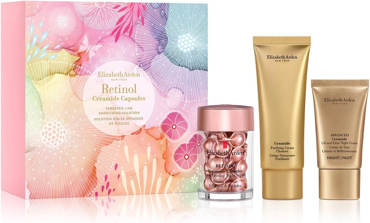 Elizabeth Arden TARGETED LINE SMOOTHING SOLUTION Retinol Ceramide Capsules 30-piece Gift Set (Worth £81.20) skincare gifting for women
