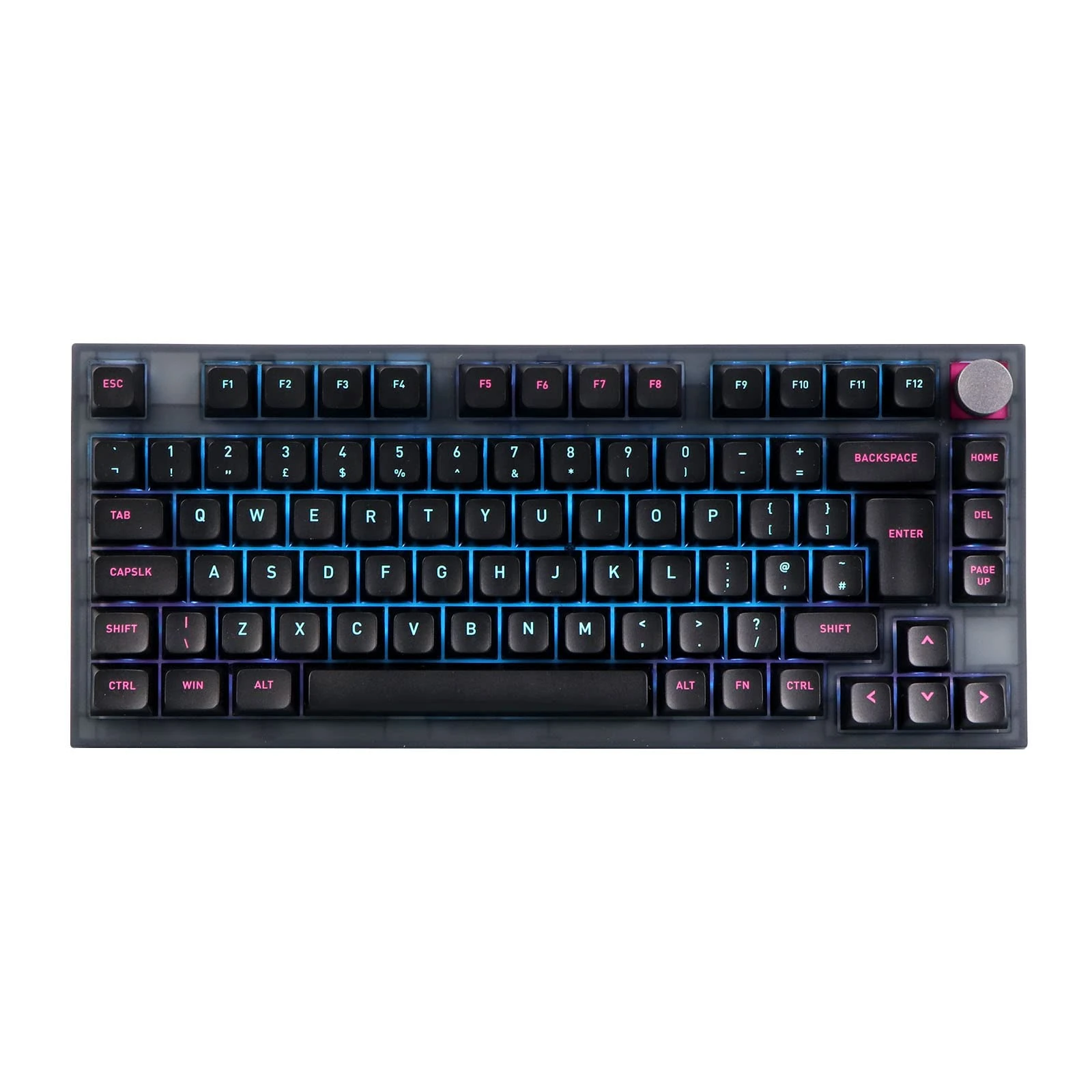 EPOMAKER SKYLOONG GK75 ISO Layout Lite Gasket-Like Mount Wired Hot Swappable RGB Programmable Keyboard with A Rotary Knob, Win/Mac Compatible (Gateron Optical Red)