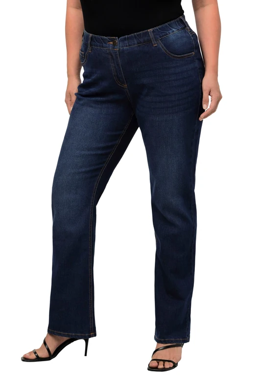 Ulla Popken Women's Bootcut Jeans, Blue Denim, 47W x 30L
