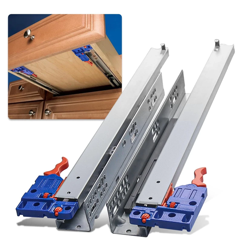 AOLISHENG 450mm Bottom Mounted Soft Close Drawer Slides 45kg Capacity