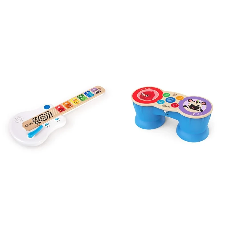 Baby Einstein Strum Along Songs Magic Touch Wooden Musical Light Up Toy Guitar with Whammy Bar, Age 6 Months+ & , Hape, Upbeat Tunes Magic Touch Drum, Wooden Musical Toy Instruments