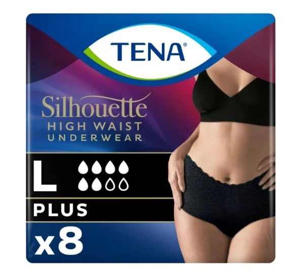 TENA Silhouette Plus Black Large 8 x 4 Pack