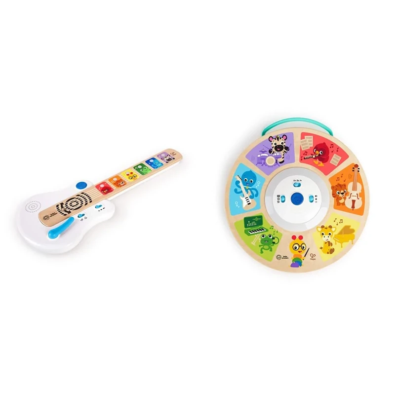 Baby Einstein Strum Along Songs Magic Touch Wooden Musical Light Up Toy Guitar, Age 6 Months+ & Hape, Cal's Smart Sounds Symphony Magic Touch Wooden Electronic Activity Toy, Ages 6 Months +