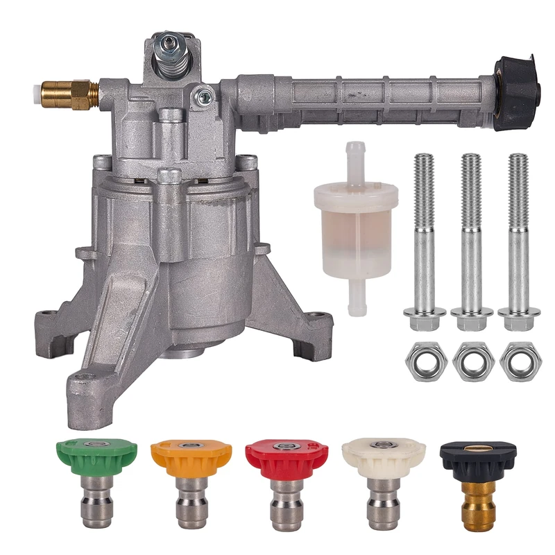 Mikatesi 7/8" Shaft Vertical Pressure Washer Pump 2600-3000 PSI @2.5 GPM OEM & Power Washer Pump Replacement with Troy Bilt SRMW22G26-EZ Briggs&Stratton Craftsman AR Honda Front Inlet/Outlet