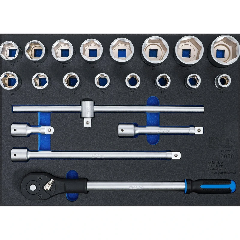 BGS 6080 | Tool Tray 3/3: Socket Set | 20 mm (3/4") Drive | 21 pcs.