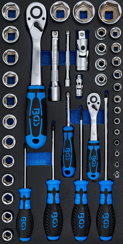 BGS 2002-7 | Foam Tray for BGS 2002 | Socket Set and Screwdriver | 43 pcs.