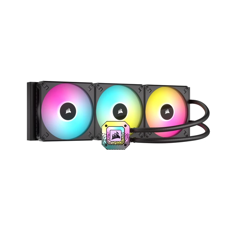 Corsair iCUE H170i ELITE CAPELLIX XT Liquid CPU Cooler - Three AF140 RGB ELITE Fans - 420mm Radiator - Intel® LGA 1700, 1200, 115X, 2066, AMD® AM5, AM4 - Included iCUE COMMANDER CORE - Black