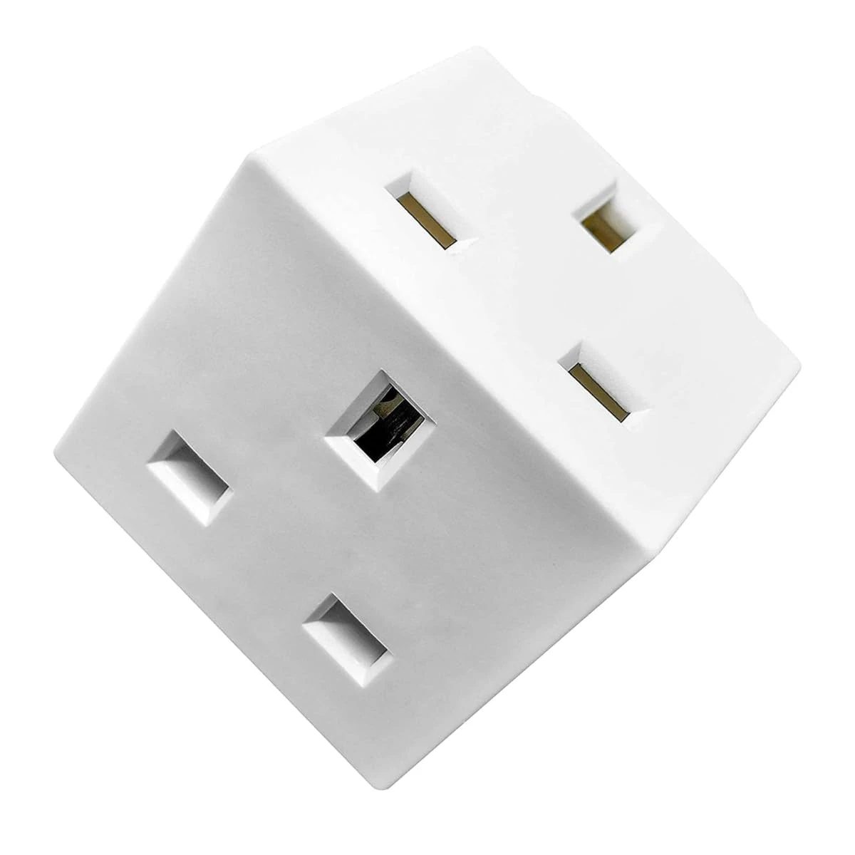 LUXFAB 2 Way Double Plug Adaptor 3 Pin Power Adapter Plug Splitter 13A Multi Plug Adaptor 2 Way Plug Adapter UK Cube Electric Double Adapter Plug UK Wall Plug (2 Way (Pack of 1))