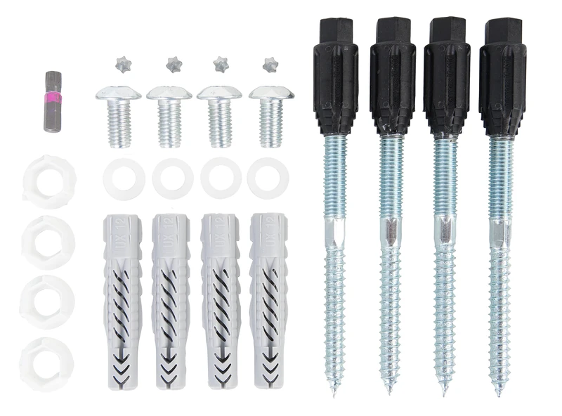 Alberts 557768 Screw Set | for Fixing Window grilles on facades | Steel, galvanised | Type 10/100/M8 | Set of 4 Screws - Image 1