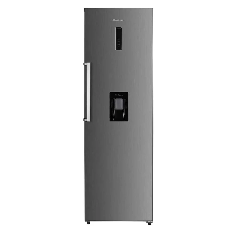 Cookology CTFRWD359X Tall Freestanding Larder Fridge in Inox - 356 Litre - With Water Dispenser - 4 Adjustable Shelves - Reversible Door