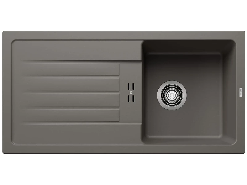 BLANCO Favum 45 S Silgranit Volcano Grey Installation Type: Installation from Above, Reversible, Without Drain Remote Control, 45 cm Base Cabinet, Large Basin, Easy-to-Clean Surface