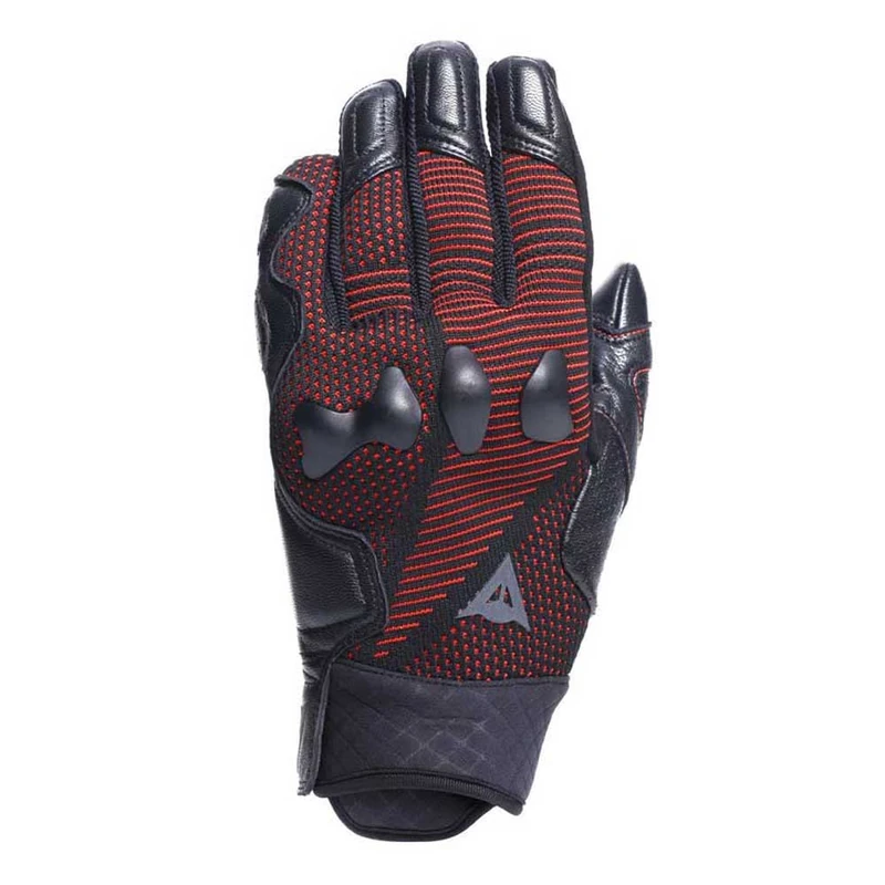 Dainese - Unruly Ergo-Tek Gloves, Men's Motorcycle Gloves, Seamless Fabric, Leather Reinforcements, Knuckle Protection, Touch Screen, Black/Fluo Red, L