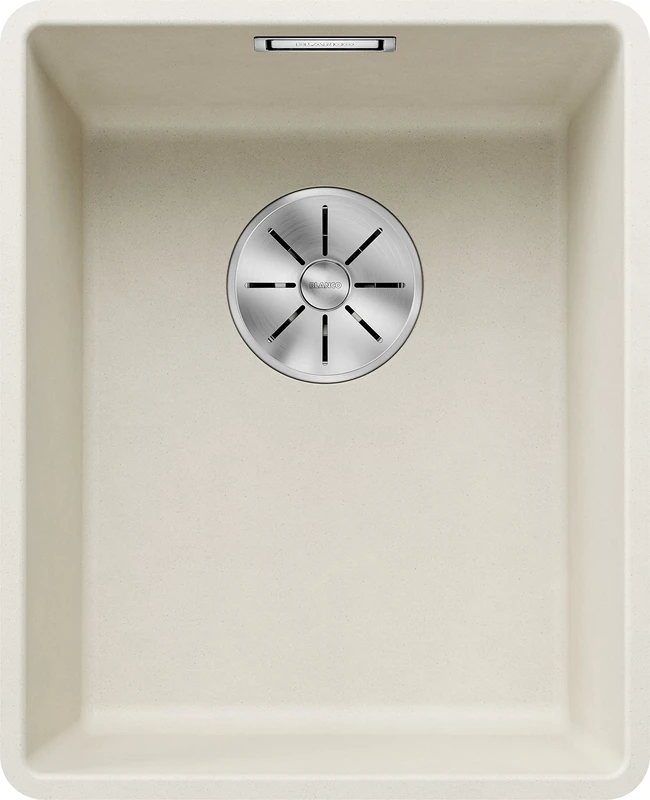 BLANCO SUBLINE 320-F | SILGRANIT Sink in Soft White | Installation Type: flushmount Installation | for 40 cm Wide Base cabinets | Spacious Bowl Volume | Easy-Care Surface | [34.7x42.7x20.2 cm]
