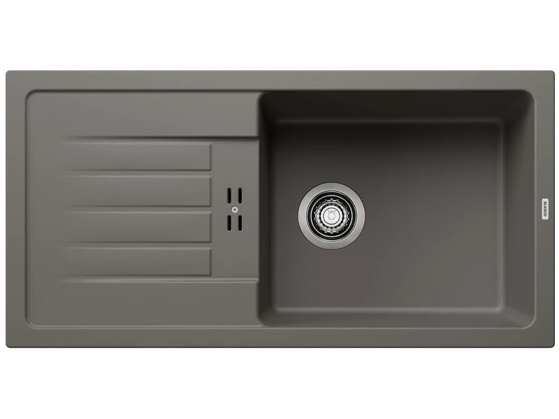 BLANCO Favum XL 6 S Kitchen Sink 86 x 43.5 cm Granite Sink Made of Silgranit Volcano Grey Installation Type: Installation from Top Reversible for 60 cm-Wide Base Cabinets Large Basin