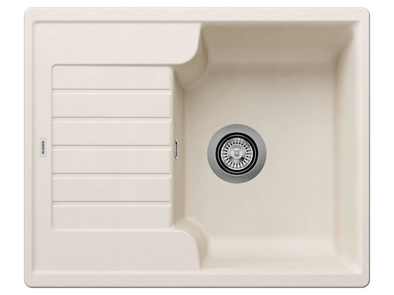 BLANCO ZIA 40 S Granite Sink Made of Silgranit Soft White Installation Type: Installation from Top Reversible for 40 cm-Wide Base Cabinets Large Basin Easy-to-Clean Surface