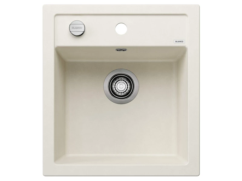 BLANCO DALAGO 45 | SILGRANIT Sink in Soft White | Installation Type: Inset Installation from Above | for 45 cm Wide Base cabinets | Spacious Bowl Volume | Easy-Care Surface | [46.5x51x20.2 cm] - Image 1